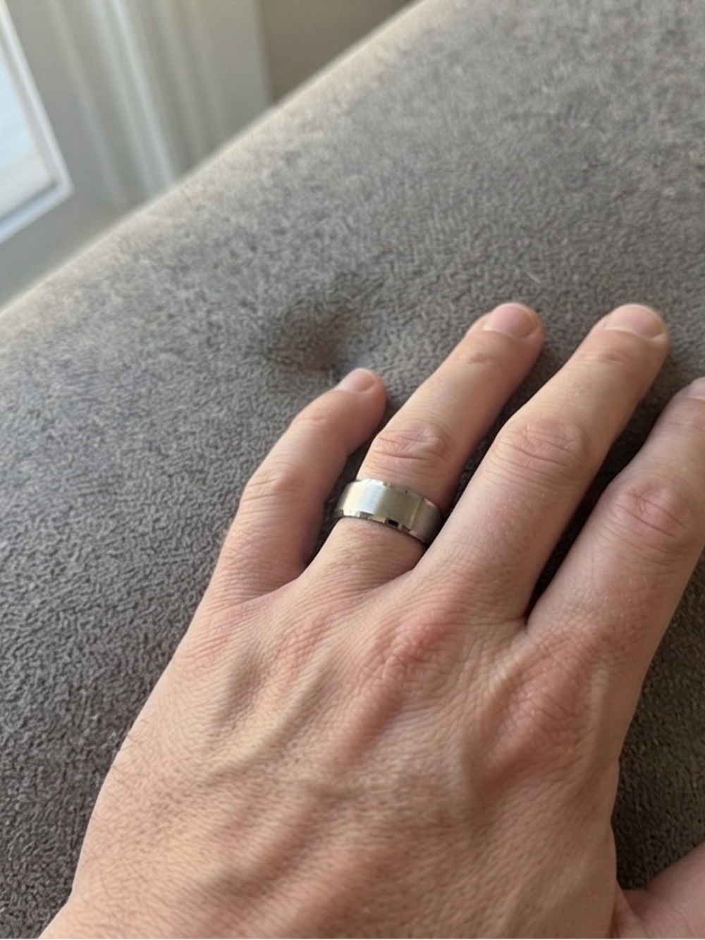 Men's Brushed Silver-Tone Stainless Steel Band
